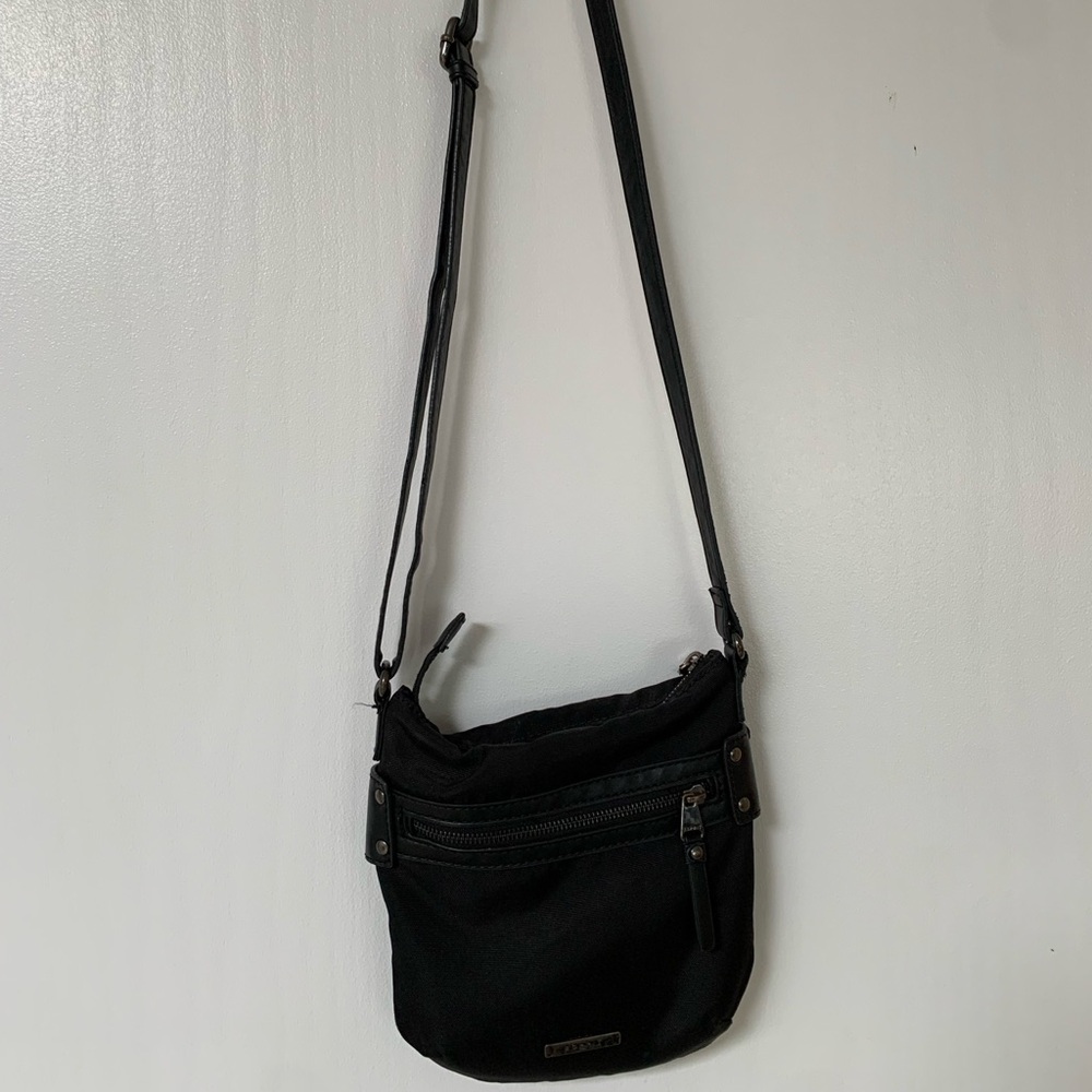 Esprit Black Crossbody Belt Bag with Zip Front